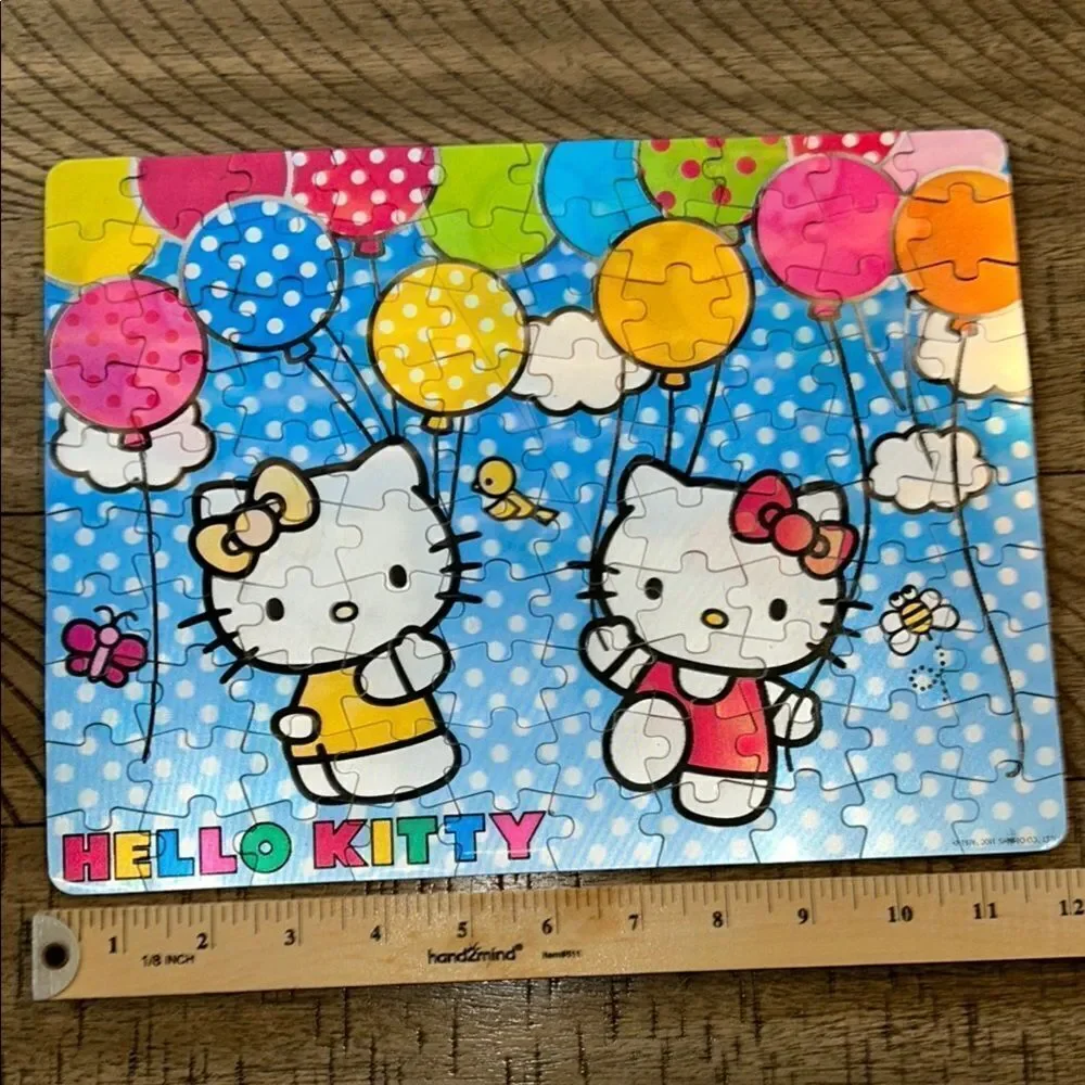 Hello Kitty 🐱 🌺 Lenticular Puzzle 🧩 Set - balloons 🎈🎈 too! 2011 Sanrio USA 🇺🇸